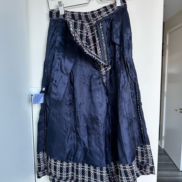 Iris and Ink High Waisted Tweed Pleated Wool Multi Coloured Culottes Size 4 - Picture 11 of 11